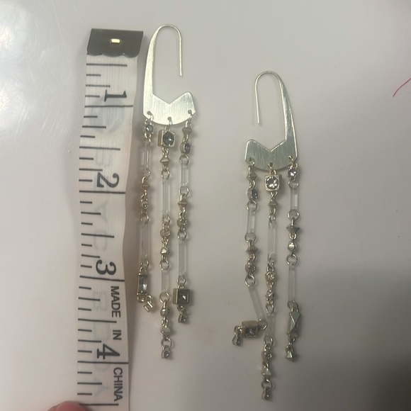 Kendra Scott gold rhinestones and lucite 4” earrings! - Picture 3 of 3